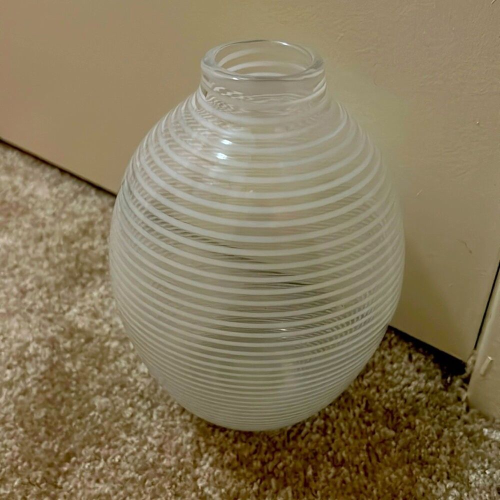 Jet Stream Ribboned Glass Vase